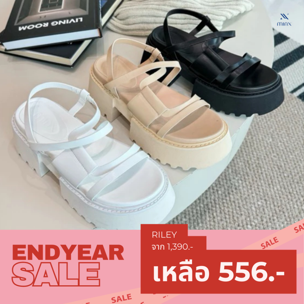 Minx รุ่น Riley รองเท้าแตะสายคาด รัดส้น สูง 2 นิ้ว minxshoes
