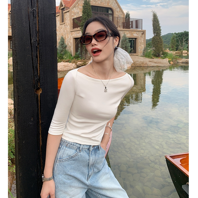 (พร้อมส่ง) Clothestoryy - Riley Sleeve T-shirt เสื้อยืดแขน 3 ส่วน ทรงเข้ารูป