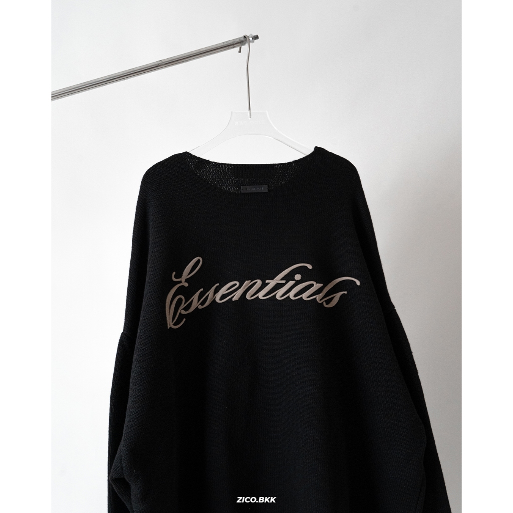 Essentials Embroidered Merino Crewneck Sweater