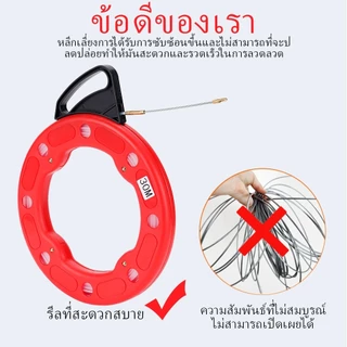ฟิชเทปตลับแบบลวดเหล็ก ลวดดึงสายไฟ ฟิชเทปดึงสายไฟ ลวดร้อยสายไฟ (สินค้ามีตัวเลือก) No.KN-HT048
