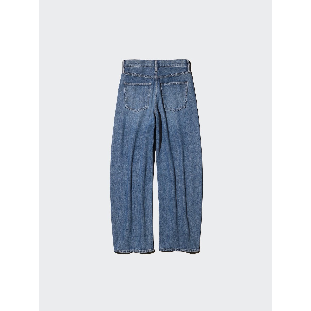 UNIQLO กางเกงยีนส์​ ทรง baggy เอวสูง เอววัดจากกางเกง รูปที่ 7