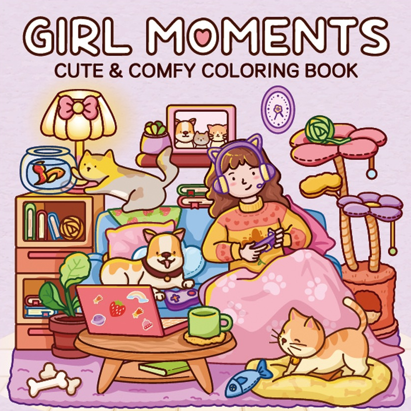 สมุดภาพระบายสี GIRL MOMENT V2 ภาพน่ารัก ลายเส้นชัด [Pre-order]