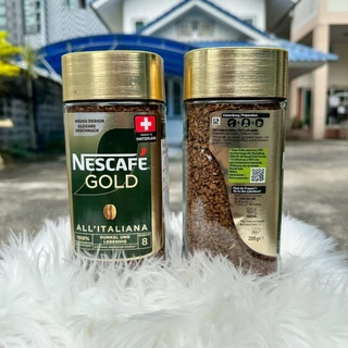 [ 1 ขวด ] ☕1 กาแฟ Nescafe gold de luxe All' italiana ☕ โกลด์ ออล อิตาเลียน่า คอฟฟี่ กาแฟสำเร็จรูปชนิดฟรีซดราย 200g.