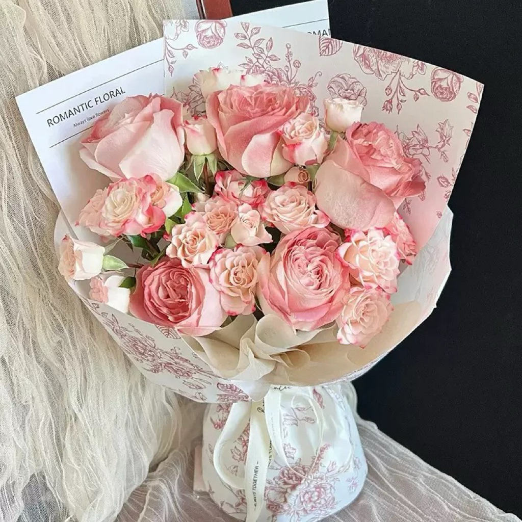 🇹🇭✨ ส่งด่วน กระดาษห่อดอกไม้สไตล์ afternoon tea กระดาษห่อช่อดอกไม้ กระดาษห่อดอกไม้กันน้ำ กระดาษห่อดอกไม้สไตล์เกาหลี💕