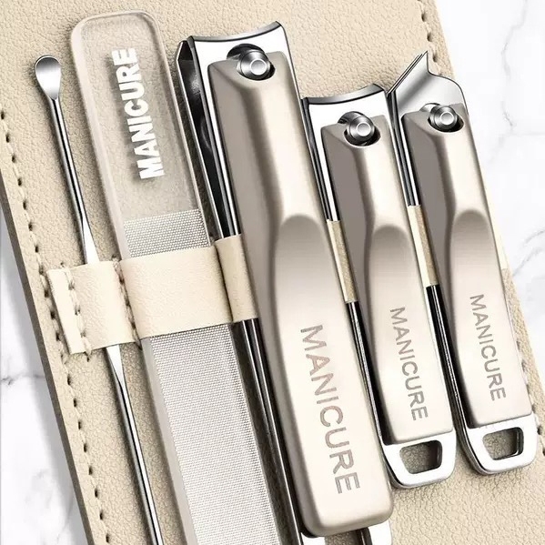 GESATHEL 5 ชิ้น กรรไกรตัดเล็บ ที่กันจอนเล็บ คมขนาดใหญ่ป้องกันสาดคมเครื่องตัดเล็บมือ