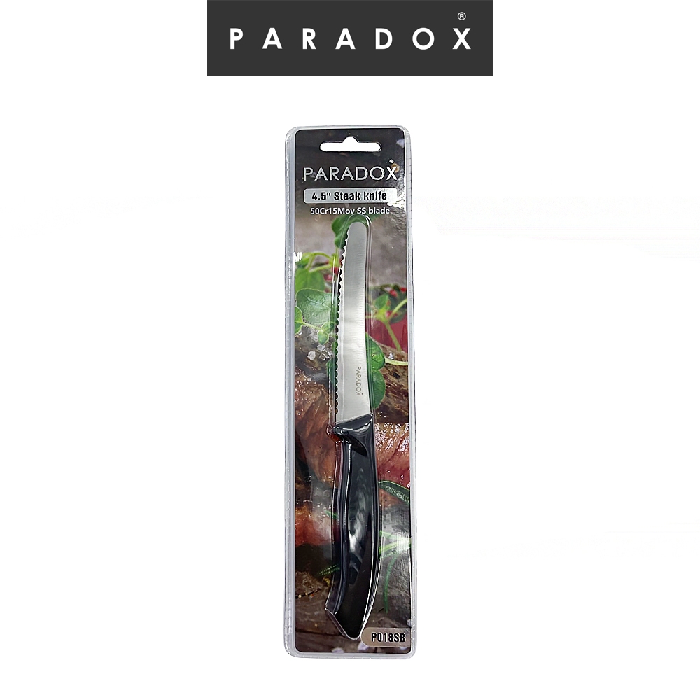 Paradox : มีดสเต็ก 4.5" ด้ามพีพีสีดำ 4.5" Steak knife P018SB