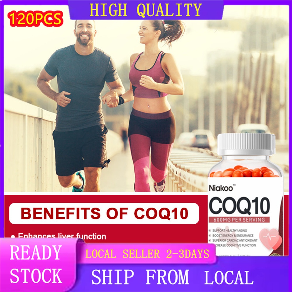 120pcs CoQ10 600mg Coenzyme Q10 โคเอนไซม์ สุขภาพ หัวใจ ปรับปรุง พลังงาน ระดับ วิตามิน แคปซูล