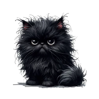 ตัวรีดติดเสื้อ แมวดำขี้งอล 159 F.368 Grumpy Black Cat