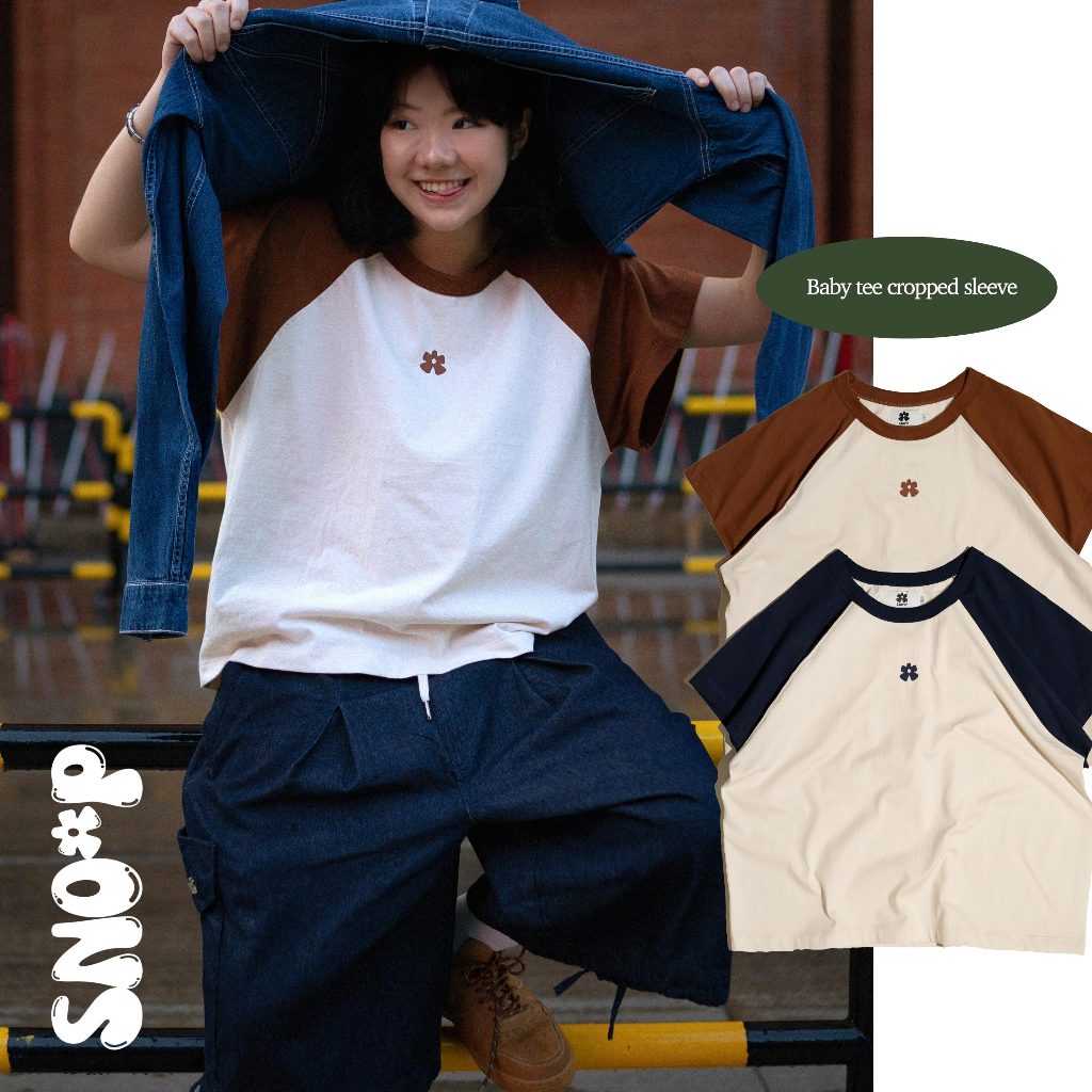 Snoop baby tee cropped sleeve เสื้อยืดแขนครอป