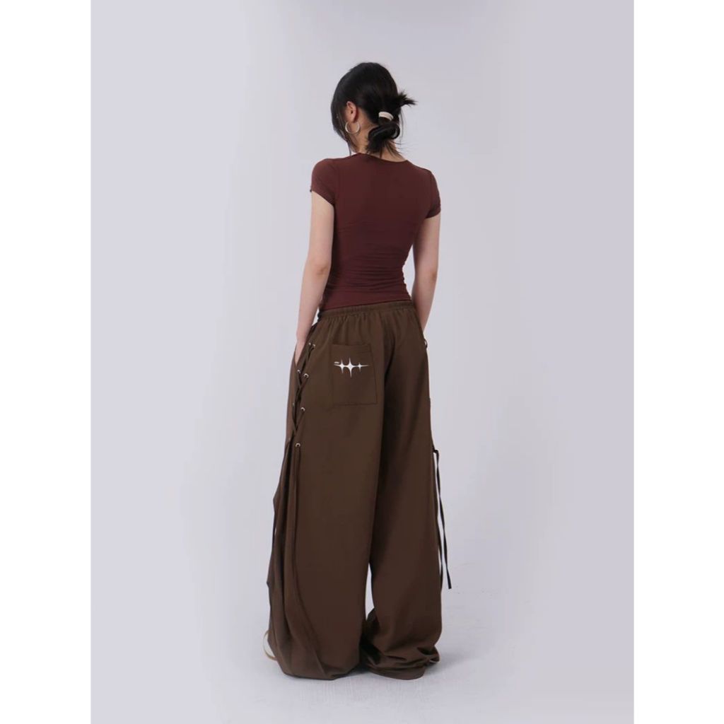 [Deformable dance wide-leg pants]กางเกงขากว้างสไตล์แจ๊สแดนซ์สำหรับผู้หญิงสไตล์ย้อนยุคสไตล์อเมริกัน - รูปที่ 2