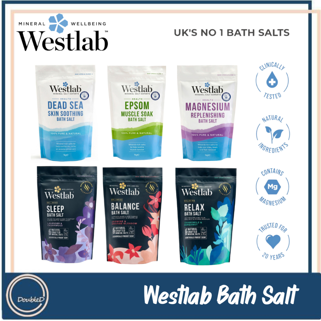 [พร้อมส่ง/ของแท้] Westlab Dead Sea Salt/ Epsom Salt/ Sleep เกลือแช่ตัว Mineral Bath Salts