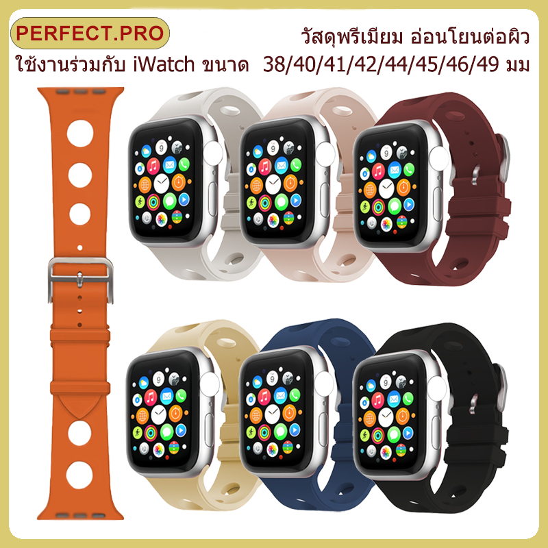 สายซิลิโคนสำหรับเล่นกีฬาสำหรับ iWatch Ultra49/40/46/41/42มม/44มม/45/40/38มม และ iWatch series11/10/9/8/7/6/SE/5/4/3/2/1