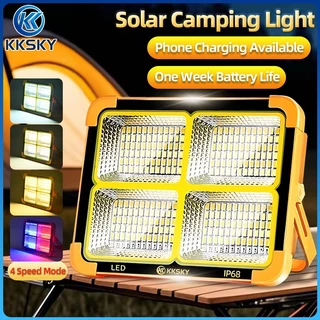 KKSKY ไฟฉุกเฉิน โซล่าเซลล์ LED 80000W ฝนตกชาร์จได้ สปอตไลท์พกพา ip68 solar light ไฟพกพาอเนกประสง ไฟฉุกเฉินในบ้าน ไฟโซล่า
