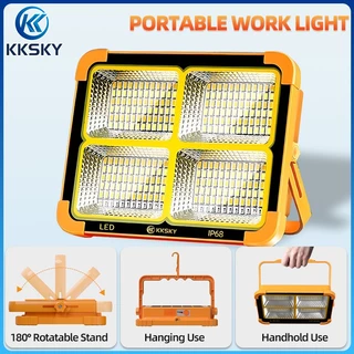 KKSKY ไฟฉุกเฉิน โซล่าเซลล์ LED 80000W ฝนตกชาร์จได้ สปอตไลท์พกพา ip68 solar light ไฟพกพาอเนกประสง ไฟฉุกเฉินในบ้าน ไฟโซล่า