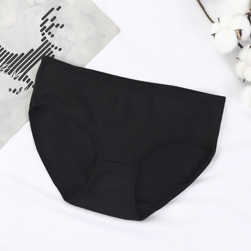 【แพ็ค 10ตัว】กางเกงในผู้หญิง สีดำล้วน ราคาโรงงาน sizeM-3XL เนื้อดีใส่สบาย กางเกงในไซส์ใหญ่ NY023 - 4