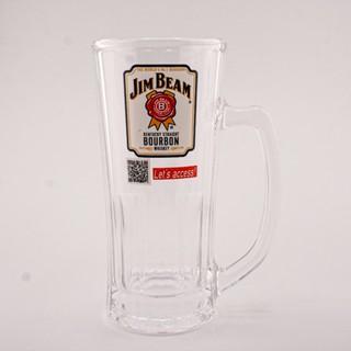 แก้วเบียร์มัค/เหล้า JimBeam (จิมบีม แบบมีหูจับ) แถบแดง let's…