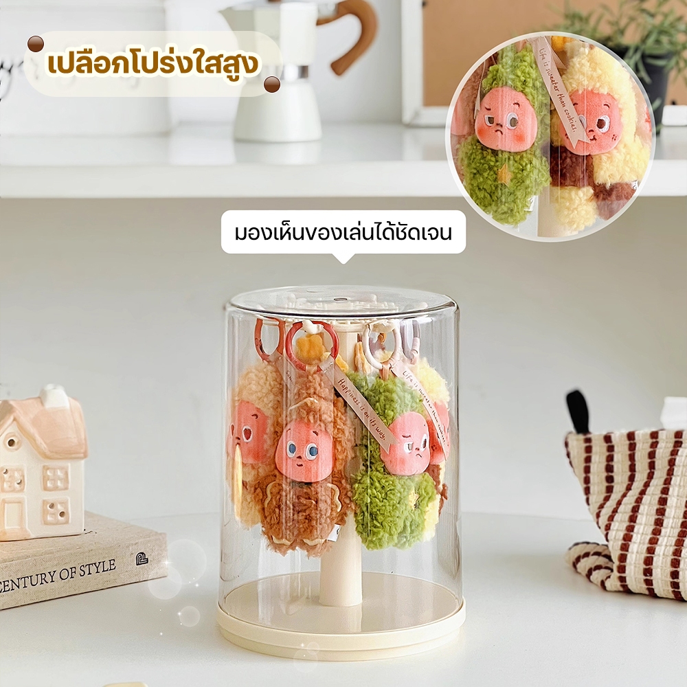 กล่องโมเดล ตู้โชว์ตุ๊กตา ตู้โชว์โมเดล กันฝุ่นกันความชื้น มีฝาปิด รองรับตุ๊กตาได้ 8-10ตัว เหมาะสำหรับนักเรียน หมุนได้360°