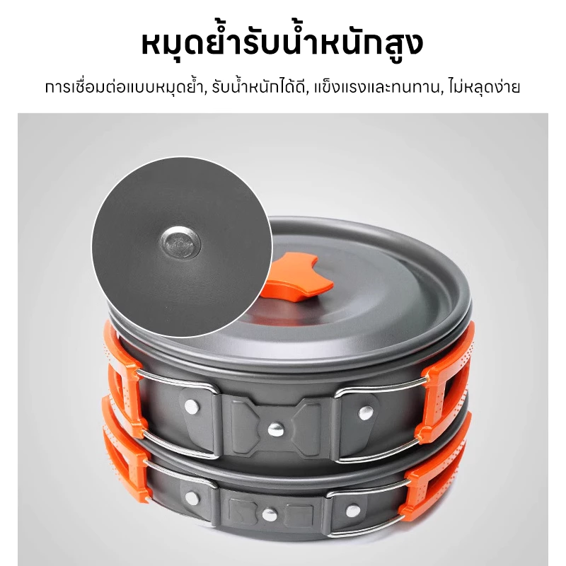 หม้อสนาม หม้ออลูมิเนียม ชุดครัวแคมปิ้ง 1-2 คน thumbnail 8