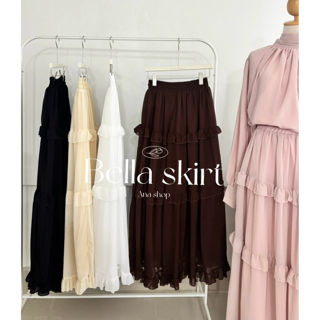 Bella skirt - ana shop งานกระโปรงระบายพริ้วผ้าชีฟอง🪞✨