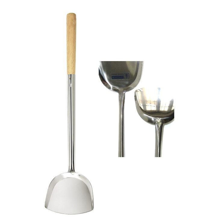 ตะหลิวสแตนเลส 5 นิ้ว Anchor ด้ามไม้ (ปิดร่อง) (Stainless)