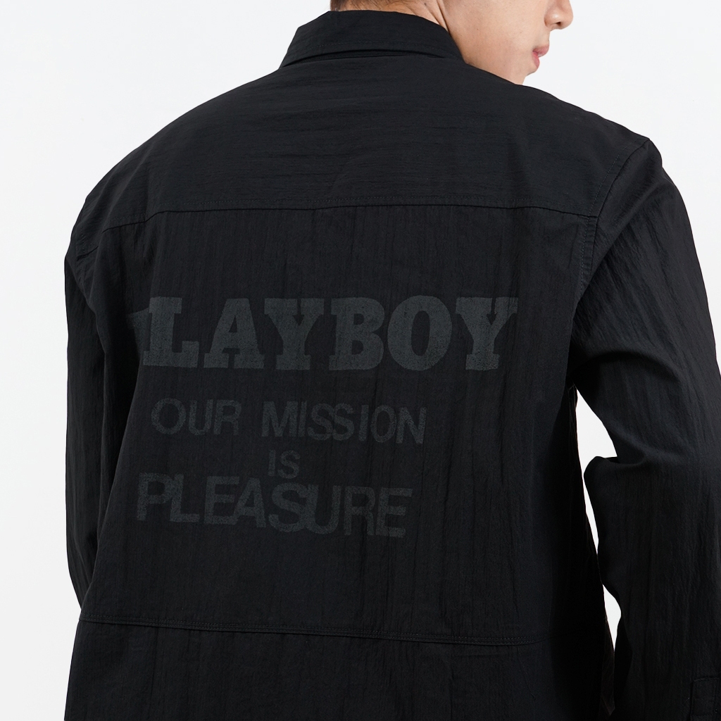 PLAYBOY PLAYBOY CLUB เสื้อเชิ้ตแขนยาวสีดำ P1MT254SF036BK