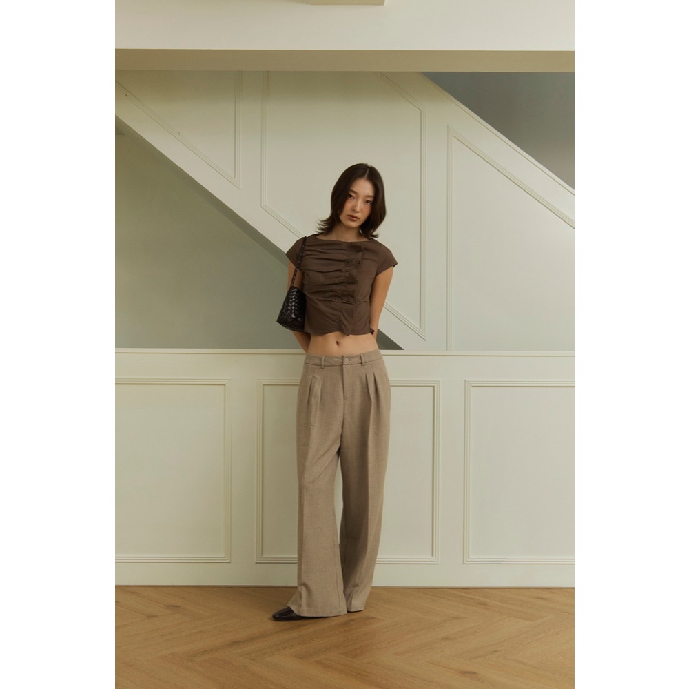 tresmade กางเกงทรงตรง Straight Leg Trousers