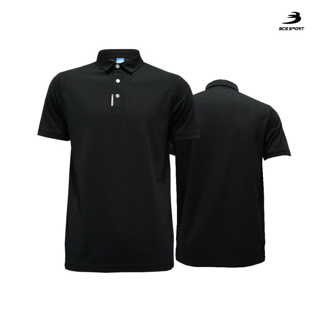 BCS SPORT เสื้อโปโลสีดำล้วน รุ่น 007