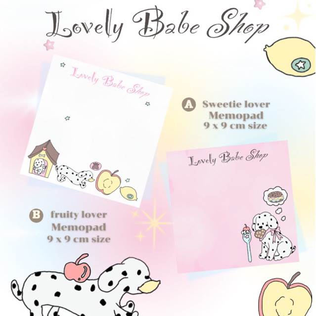 memopad 9x9 cm 🍩🐶 ลายน้องหมา dalmatian lovely babe shop by amyourdream