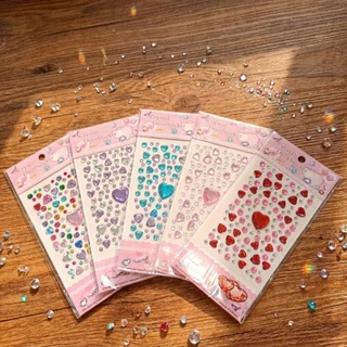 [พร้อมส่ง] สติ๊กเกอร์ คริสตัล เพชร ไข่มุก รูปหัวใจ ดอกไม้ DIY Crystal Diamond Pearl Handmade Sticker ตกแต่ง งานฝีมือ