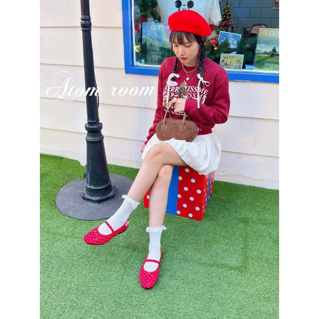 รองเท้าแบรนด์ ATOMROOM รุ่น Polka Dots Ver.2  รองเท้าสาวหวานสุดคลาสสิก - รูปที่ 4