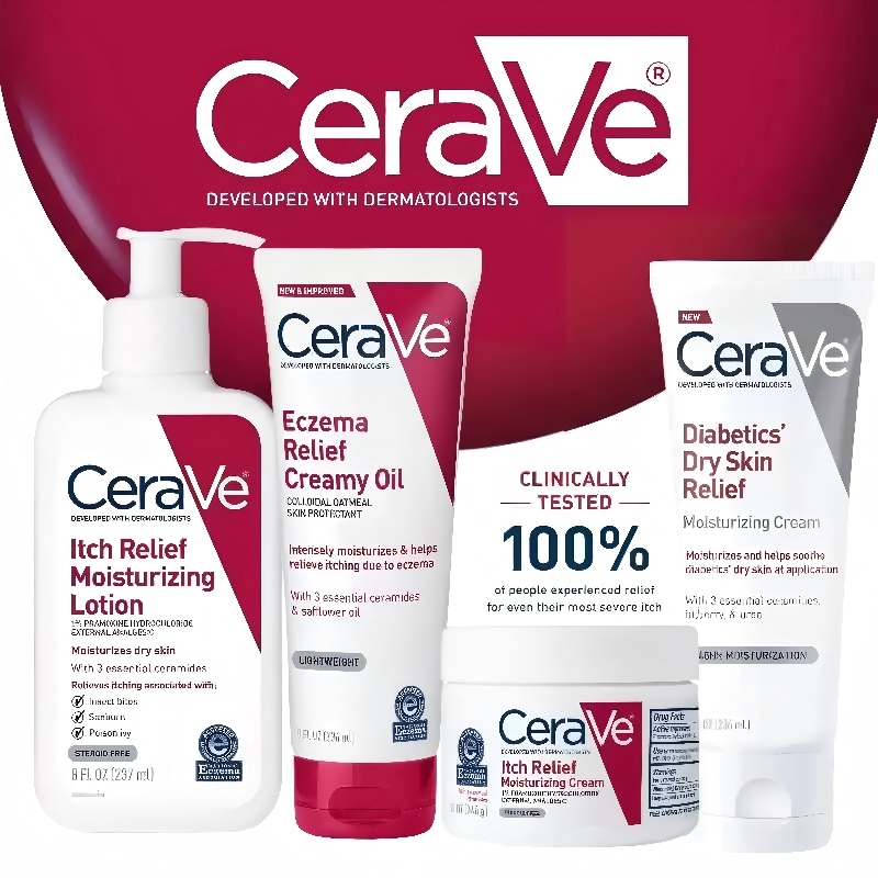 CeraVe Itch Relief Moisturizing Creamปรับปรุงผิวแห้ง ปัญหาผิวหยาบกร้าน เช่น ผิวห