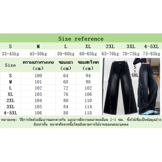 S~5XL Baggy jeans for women กางเกงยีนส์วินเทจสีดำ กางเกงขายาวทรงตรงดีไซน์ขอบดิบสุดเทรนด์ กางเกงยีนส์ขากว้างแบบลำลอง HOT