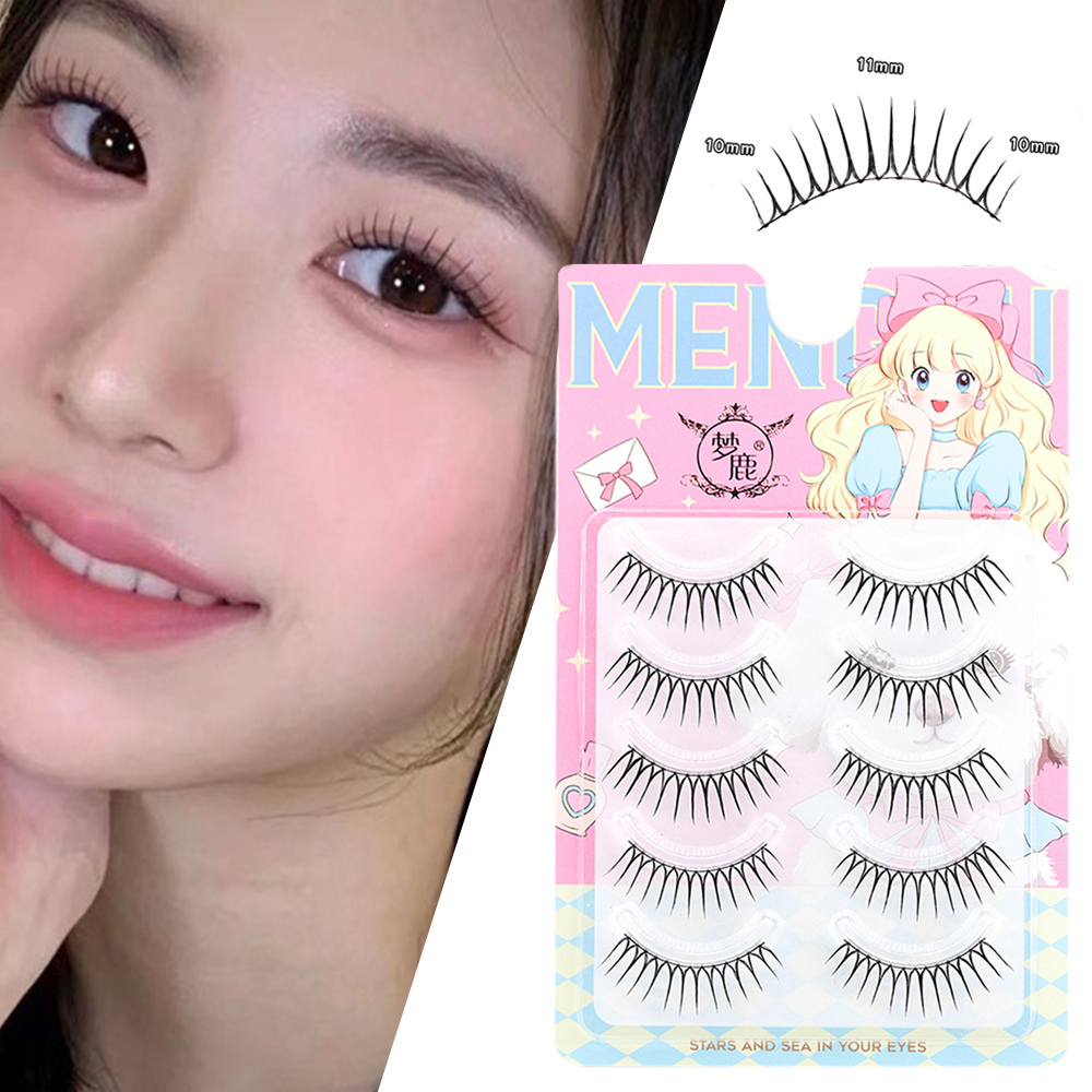 Menglu- Natural Cross Lash Extension Comic Eye 5 Pairs False Eyelashes U-shaped Dense Reusable Korean Makeup ราคา ถูกที่สุด ดีลบีเคเค แกลเลอรีภาพที่ 4