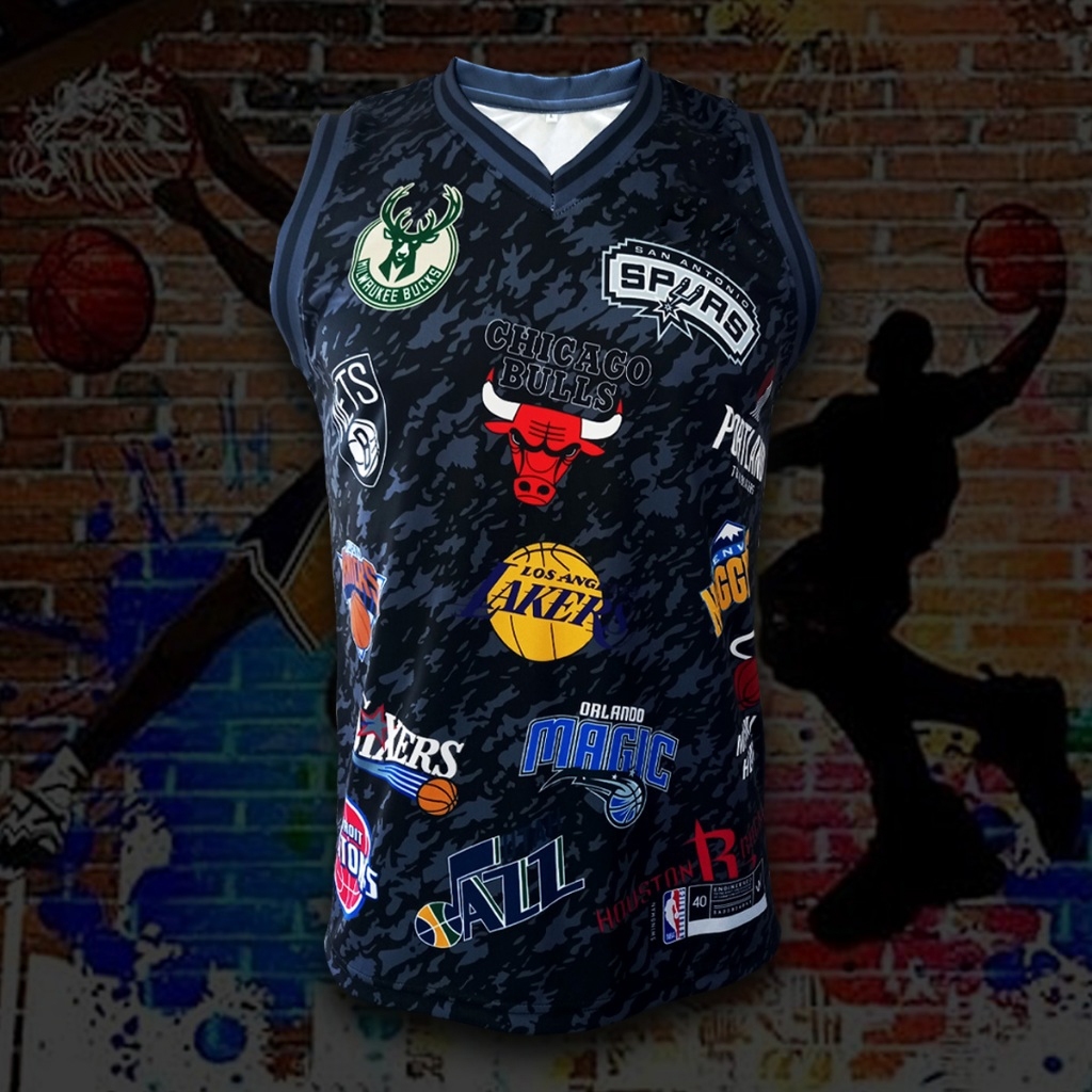 เสื้อบาสเกตบอล ลายรวมทีม รุ่น รวมทีม ไซส์ S-5XL #BK0270