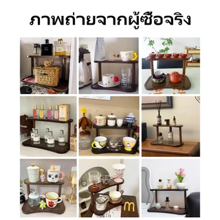 🐼 ชั้นวางของบนโต๊ะ ชั้นวางโต๊ะบูชา ชั้นวางของอเนกประสงค์ ไม้ไผ่ แบบ2ชั้น ประหยัดพื้นที่ ติดตั้งง่าย สไตล์มินิมอล
