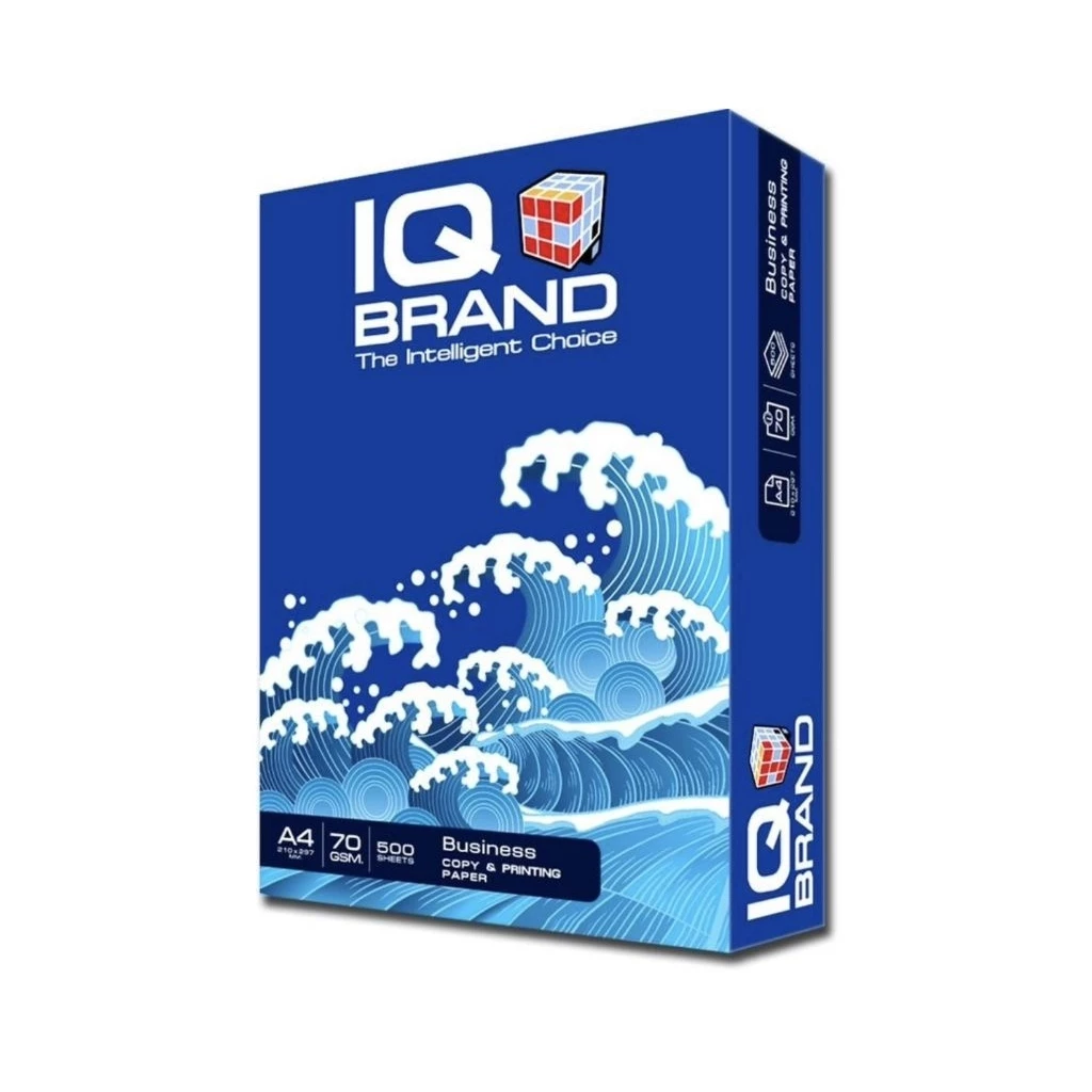 กะดาษถ่ายเอกสาร​ A4.IQ BRAND.500/รีม​ (สีน้ำเงิน)