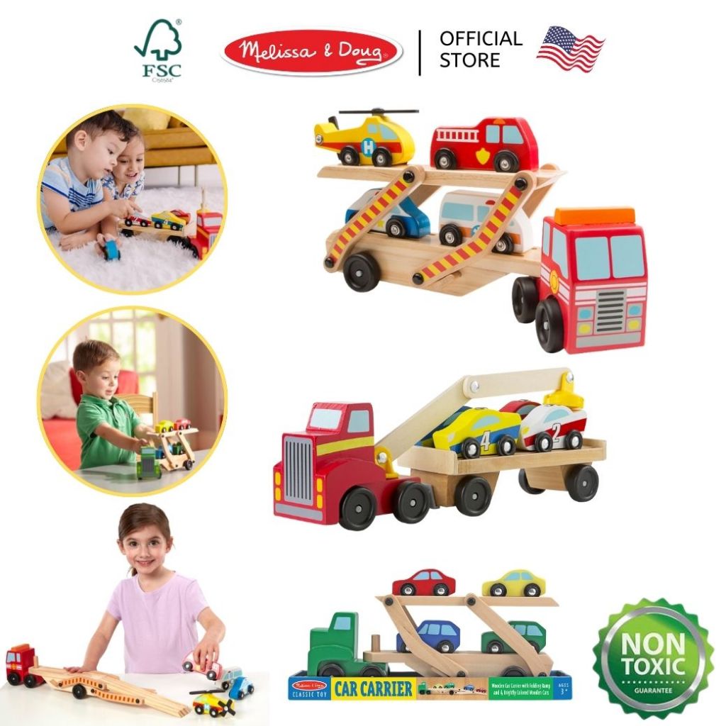 (ของแท้ USA) รถกู้ภัย รถแข่ง รถพยาบาล รถของเล่น Emergency Car Carrier Melissa Doug ของเล่นเด็ก 4610