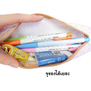 กระเป๋าดินสอ ลายการ์ตูน สีพาสเทล 24 แบบ เนื้อผ้า และเนื้อผ้ามัน กล่องดินสอ