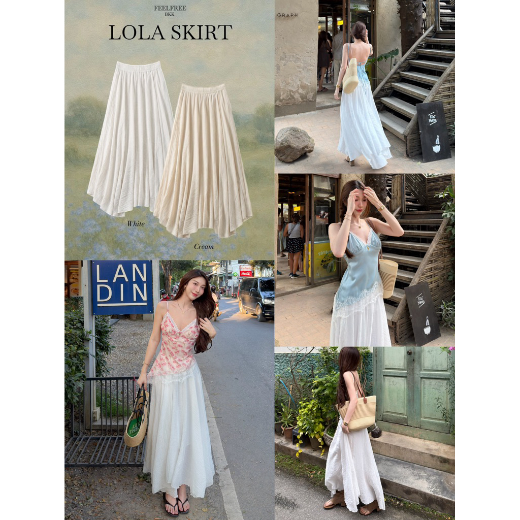 รีวิวกระโปรง Lola ทรงพริ้ว มีซับใน ใส่สบาย แมทช์ได้หลายลุค ไม่ต้องกลัวโป๊