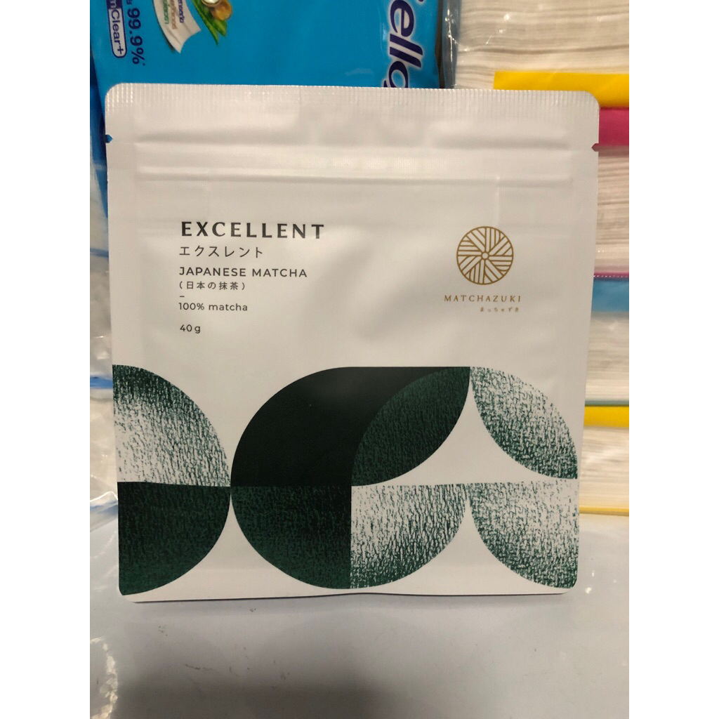 package ใหม่ พร้อมส่งทุกวัน)Excellent 40 g MATCHAZUKIผงชาเขียวมัทฉะพรีเมี่ยมจากญี่ปุ่น | ขนาด 40g