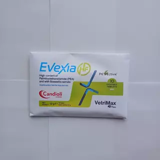 Evexia HF บรรจุแผงละ 10 เม็ด อาหารเสริมบรรเทาอาการปวด ลดการใช้ยา สำหรับสุนัขและแมว