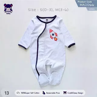 Mami baby ชุดรอมเปอร์คลุมเท้าแขนนยาว ผ้าดูด size 0-3M, 3-6M