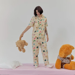 Yellow casper autumn set แขนสั้น ขายาว ชุดนอนโนบรา Call it a day