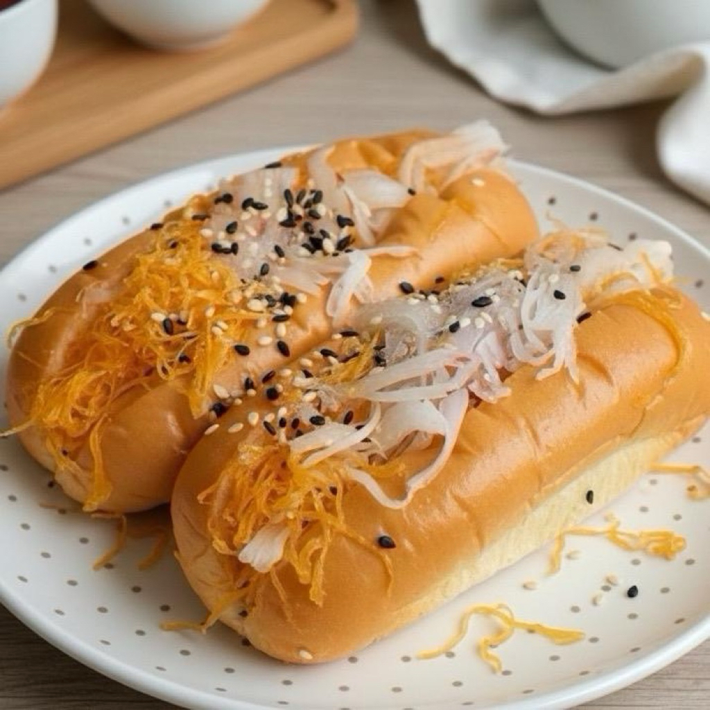 มีส่งด่วน! ขนมปังถังทอง ขนมปังฝอยทองมะพร้าวงาคั่ว แบรนด์ UFM แท้ 1 กล่องได้ 2 ชิ้นใหญ่ รหัสสินค้า UFM-15