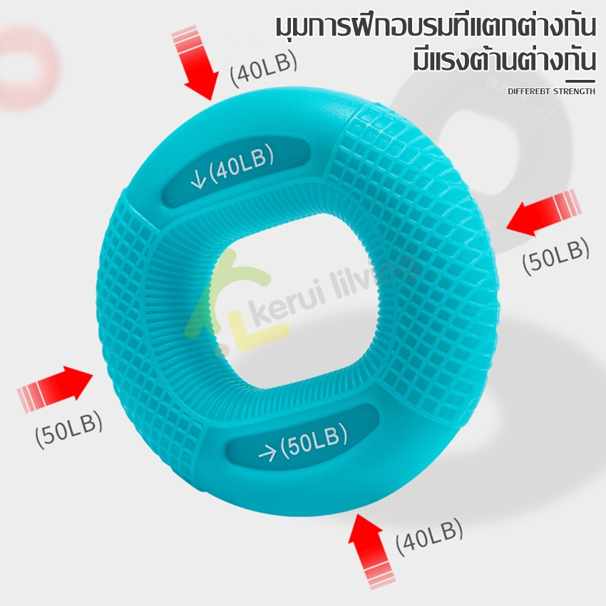 Korix เครื่องบริหารมือ ออกกำลังกายมือ Hand Grip Rings ยางยืดบริหารมือ 20-80 LB ซิลิโคนบีบมือ - รูปที่ 2