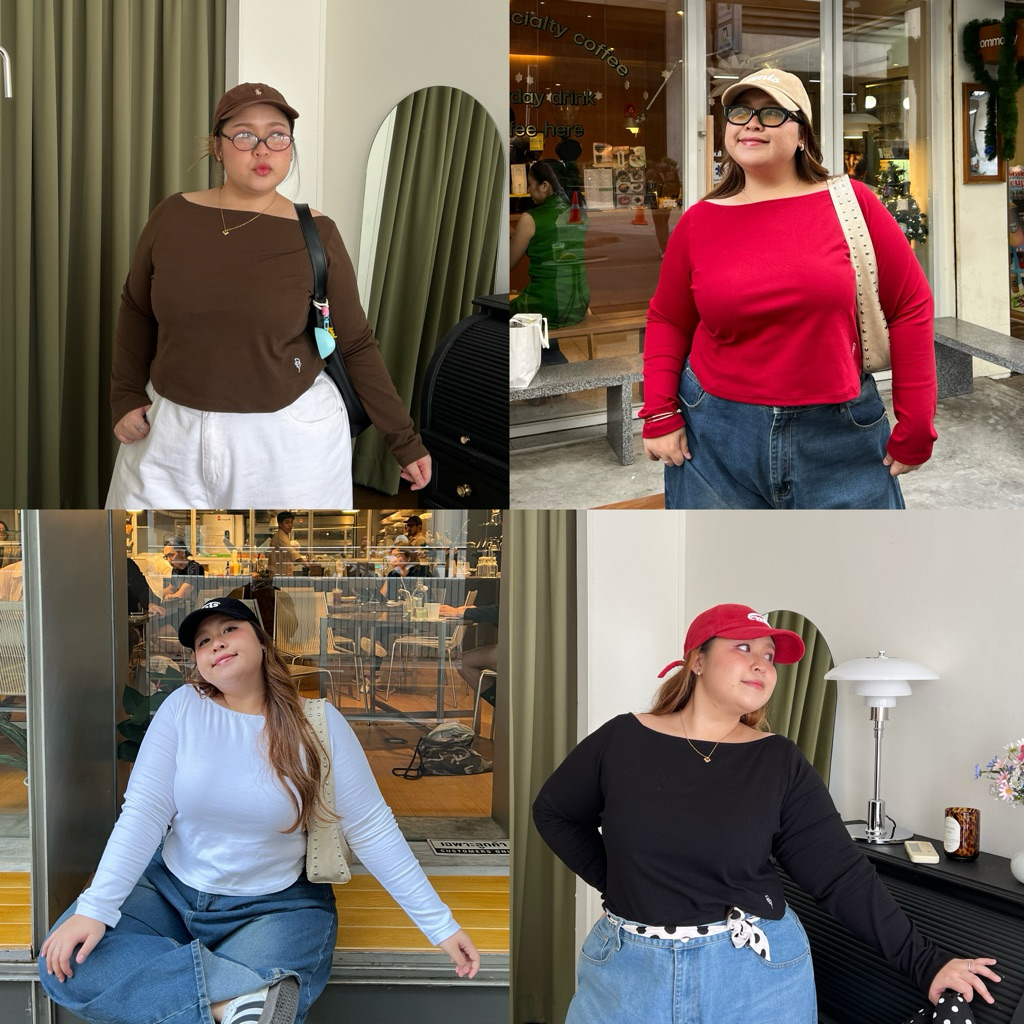Jannifer Top เสื้อคอปาดผ้ายูนิ | Preeyaaa