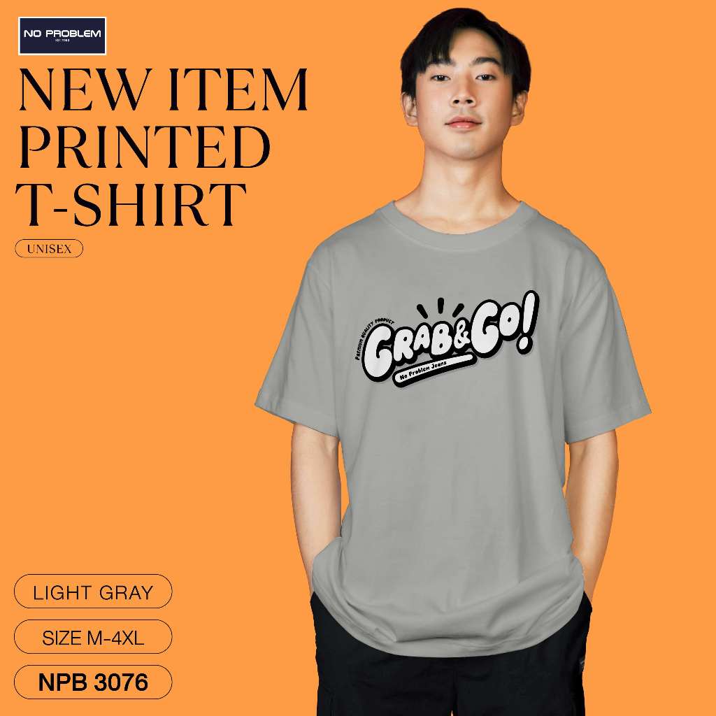 เสื้อยืดพิมพ์ลาย No Problem ไซส์ใหญ่ ยอดขายดีอันดับ 1 - GRAPHIC TEE NPB.3076