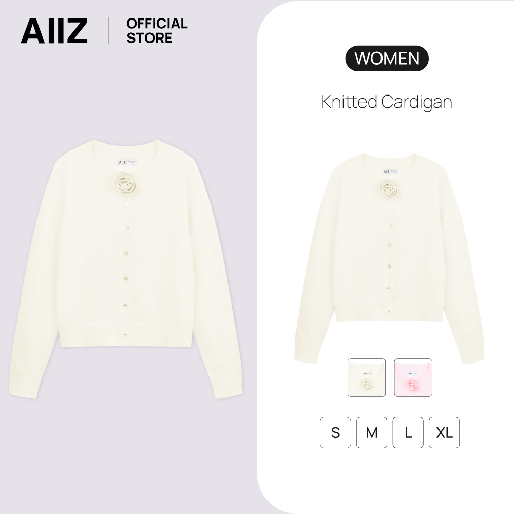 AIIZ คาร์ดิแกนผู้หญิงผ้าถัก AIIZ Women's Knitted Cardigan