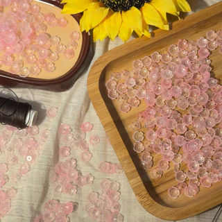 ลูกปัดดอกไม้อะคริลิคใส 8 มม. 100ชิ้น - Acrylic Blossom Beads