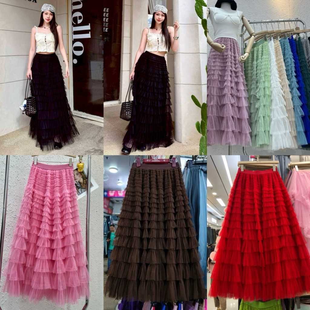 กระโปรงมุ้งเป็นชั้นเลเยอร์ทรงสวยน่ารักใส่ออกงานเก๋ๆ
